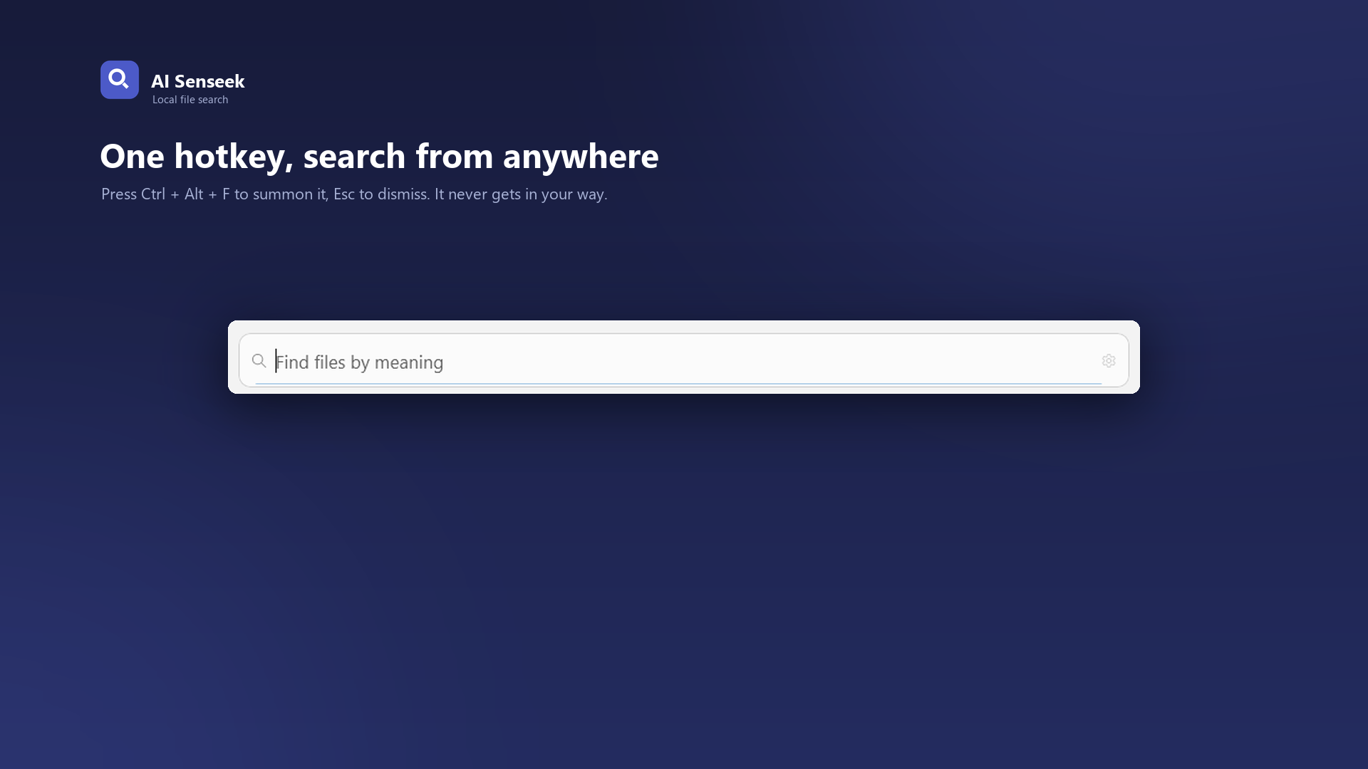 AI Senseek hotkey overlay showing search results